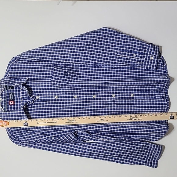 CHAPS Blue & White Checkered Button Down Long Sleeve Shirt - Size XL - Picture 13 of 16